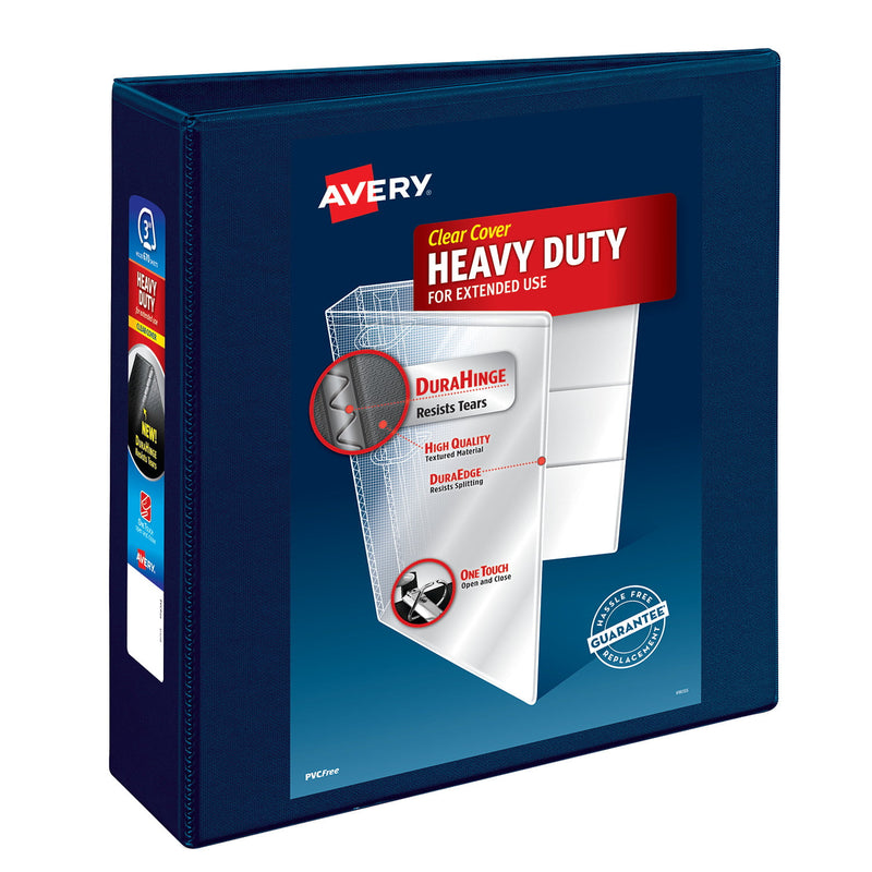 Avery Heavy-Duty View 3 Ring Binder, 3", One Touch Rings, Navy