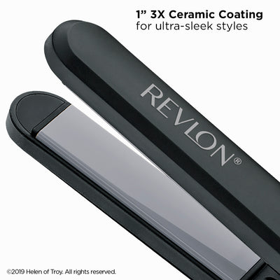 Revlon Perfect Heat 1" Ceramic Flat Iron Hair Straightener