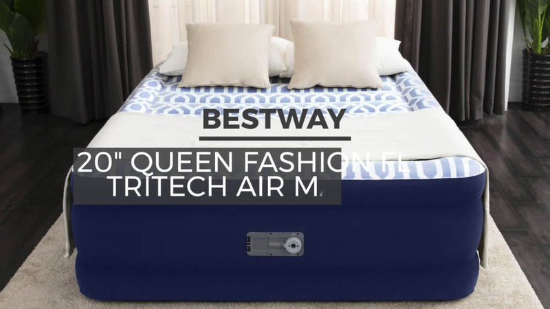 Bestway Fashion 20" Queen Air Mattress with Built-in Pump