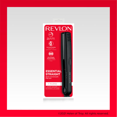 Revlon Essentials Straight 1" Ceramic Flat Iron Hair Straightener