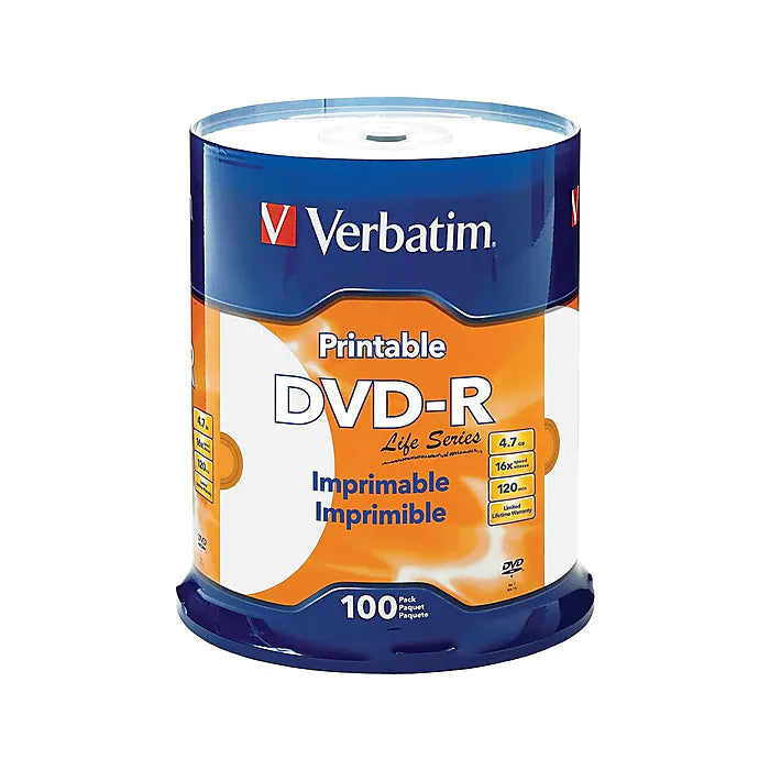 Verbatim Life Series 16x DVD-R, 100/Pack